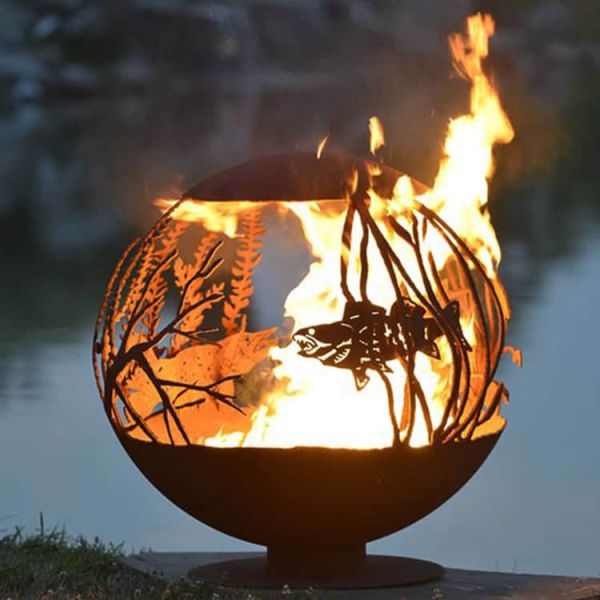 ISO9001 Steel Fire Pits 4.9ft Sphere Fire Pit Corten Steel