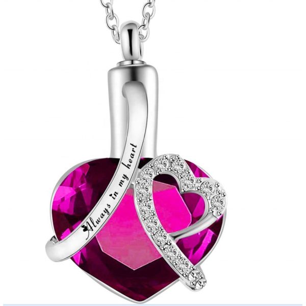 Stainless Steel Heart Locket Screw Necklace for Memorial Ashes Keepsake Pendant