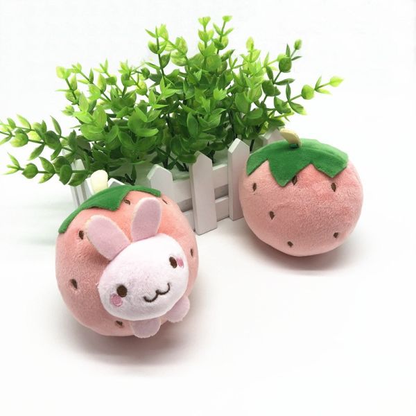 игрушки плюша животной стороны клубники мультфильма 10cm ключевые цепные для ключей автомобиля