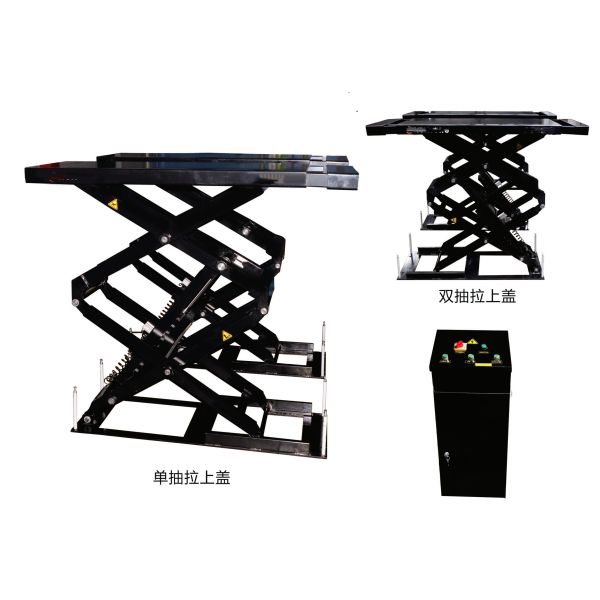 Inground Scissor Car Lifts Hydraulic Pneumatic Lock Frame Plate In Floor Scissor Auto Lift 3ton/1800mm