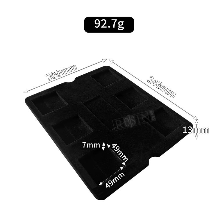 Black Flocked Plastic Medal Tray 6 Cavity Coin Display Insert Blister Packaging