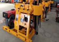 Cor Amarelo 75mm Core Drilling Rig Com BW 160 Bomba de Lodo 130 metros Profundidade Motor Diesel