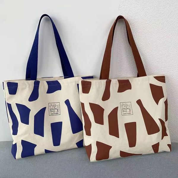 Custom Eco Shopping Bag Large Canvas Cotton Tote Bag for Women's Recycled Weekend Bag