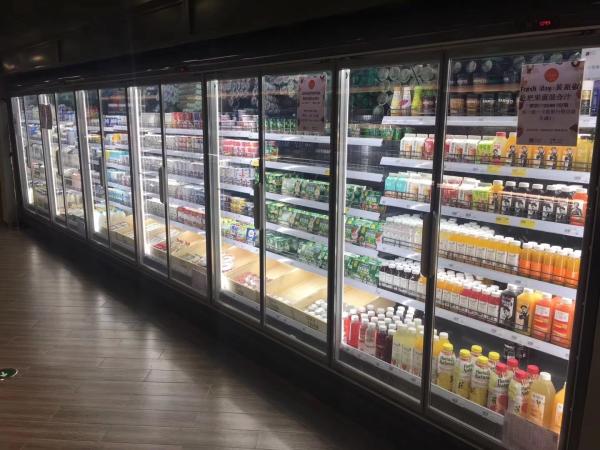 3.75M Vertical Remote Multideck Fridge , Commercial Glass Door Refrigerator