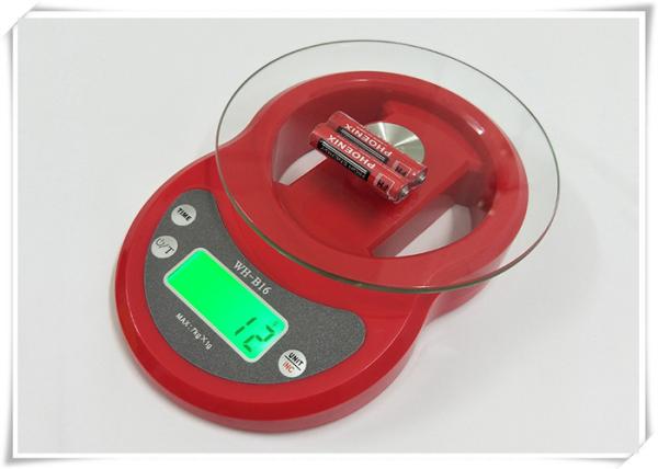 Tempered Glass Home Electronic Scale Red Color For Kitchen Weighing Food