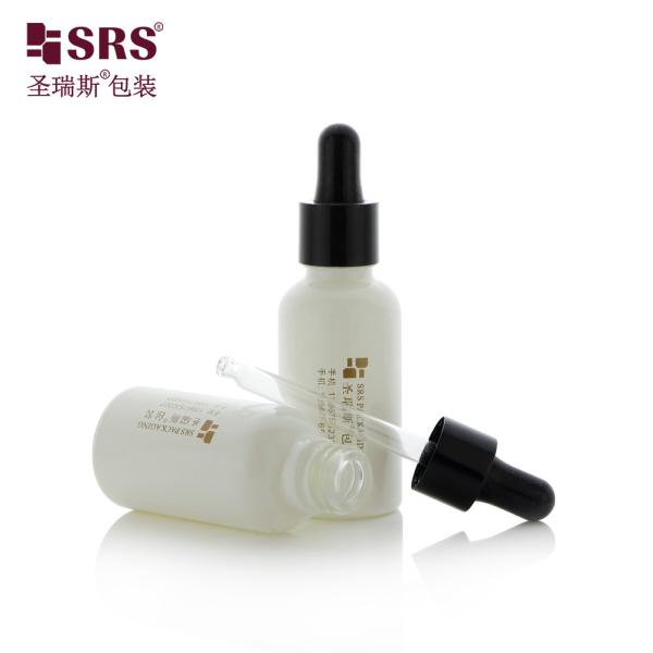 D001 5ml 10ml 15ml 20ml 30ml 50ml 100ml 18/415 Glass Bottle With Glossy Plastic Shoulder Dropper For Essential Oil