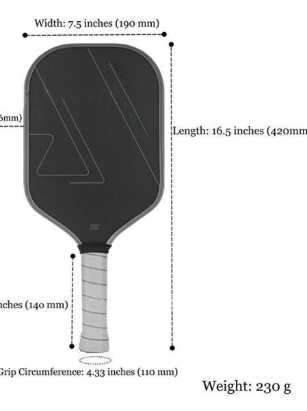 230g PP Honeycomb Core Pickleball Paddles With Cold Cut Graphite T700 Carbon Fiber