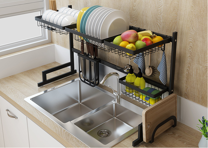 L65cm Steel Kitchen Basket Rack