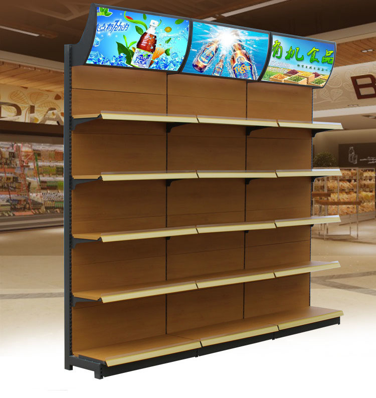 Advertising LED Box Storage Boutique Display Shelf for Morden Style Supermarket Racks