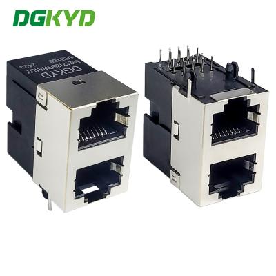RJ45 multi port shielded connector 2X1 short body half package DGKYD59212188GWA1DY1EB188