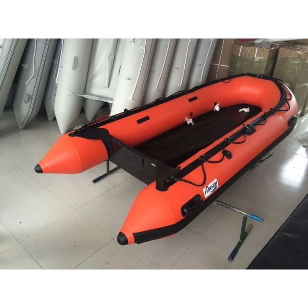 PVC Coated Fabric Aluminum Floor Foldable Inflatable Boat / Dinghy