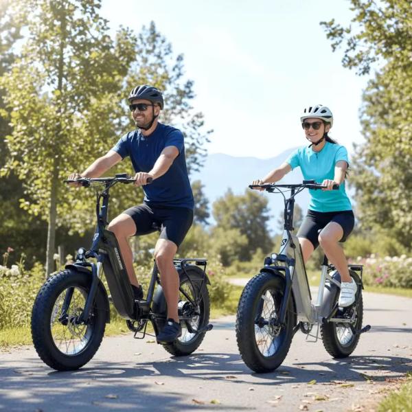 All Terrain 20 4.0 Fat Tire Folding Electric Hybrid Bike Steel Frame 7-Speed 48V 15AH Lithium Battery Brushless Rear Hub Motor