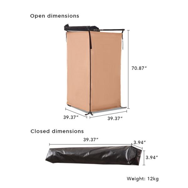 Outdoor Privacy Car Shower Awning Portable Waterproof Car Side Shower Tent