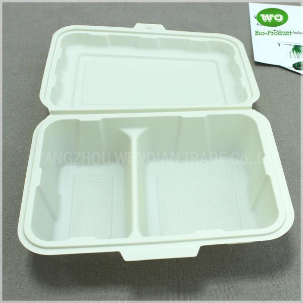 Food Grade Corn Starch PP 9x6 Inch 2 Compartments Lunch  Box,Factory Offer Renewable Resources Disposable Containers