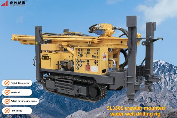 SL330S Crawler Water Well Drilling Rig 330m Depth Hydraulic System