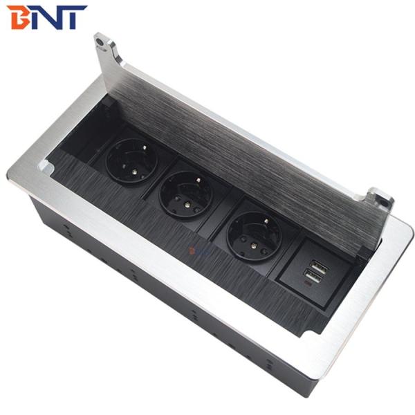 BNT Europe popular embedded on conference table flip up tabletop socket replacement desk jack with EU power /USB