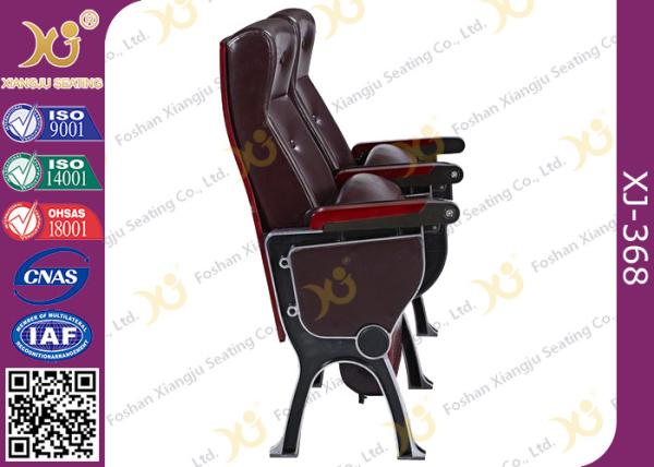 Custom PU Leather Back Auditorium Theatre Seating Chairs With Tablet Arm
