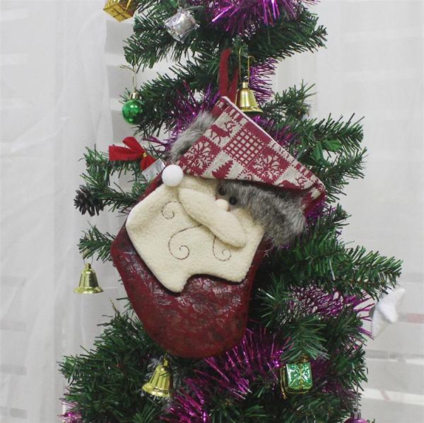 Multi - Color Christmas Ornament Crafts Snowman Decoration Plush Stockings