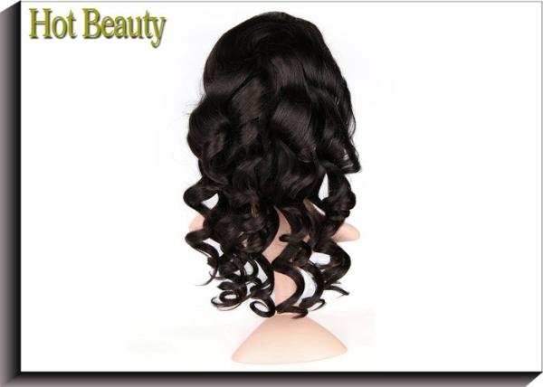 Loose Wave Human Hair Front Lace Wigs Natural Hairline , Tangle Free