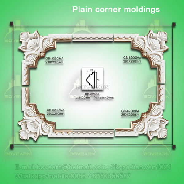 Latest European style PU corner cornice moulding for home & interior decpration