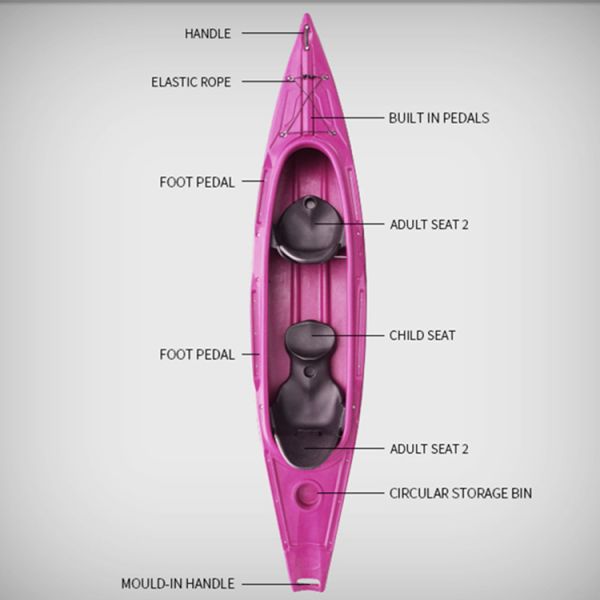 Pelican 10 Ft Sit In Kayak 400 Lb Capacity Tandem Sea Fishing Ocean