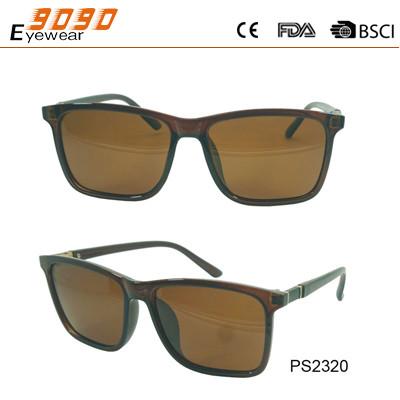 Rectangle sungalsses with plastic frame,mono nose pad,suitable for men and women