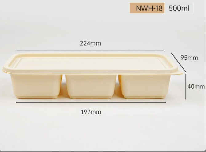 устранимая коробка для завтрака 1000ml упаковывая Biodegradable коробку для завтрака майцены