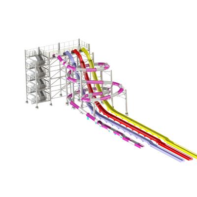 Amigável ao ambiente RAL Cor Espiral Slide de água Alta velocidade