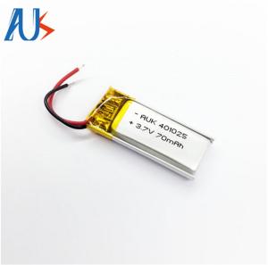 3.7V 70mAh リチウムポリマー電池 401025 リチウムイオン電池
