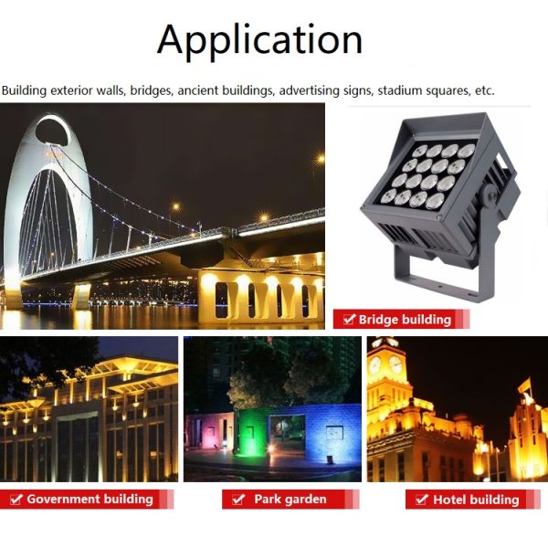 100W 120W Led Wall Washer Lumières extérieures architecturales extérieures Wall Wash Lighting