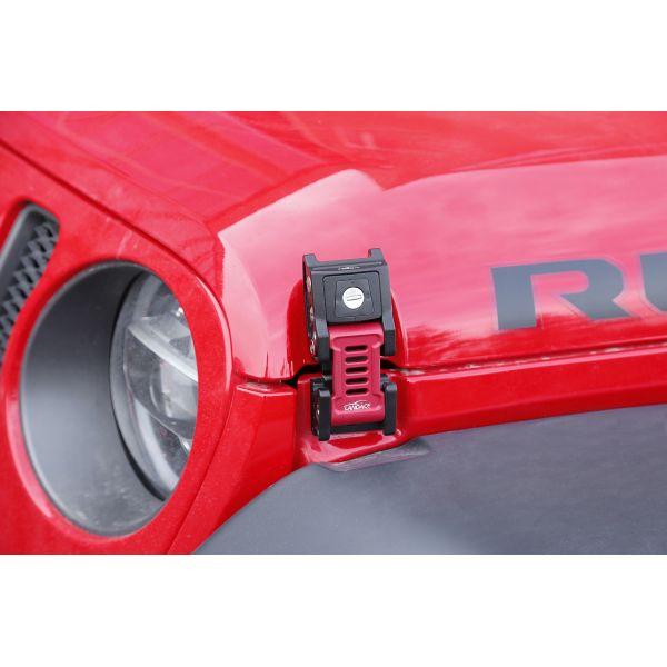 JEEP Wrangler Rubicon CN SHN Heavy Duty Hood Latches Lock Latches Kit All Black Black Red