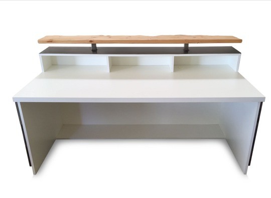 Wooden L Shape Check Out Counter for Office Reception Desk Customized Design