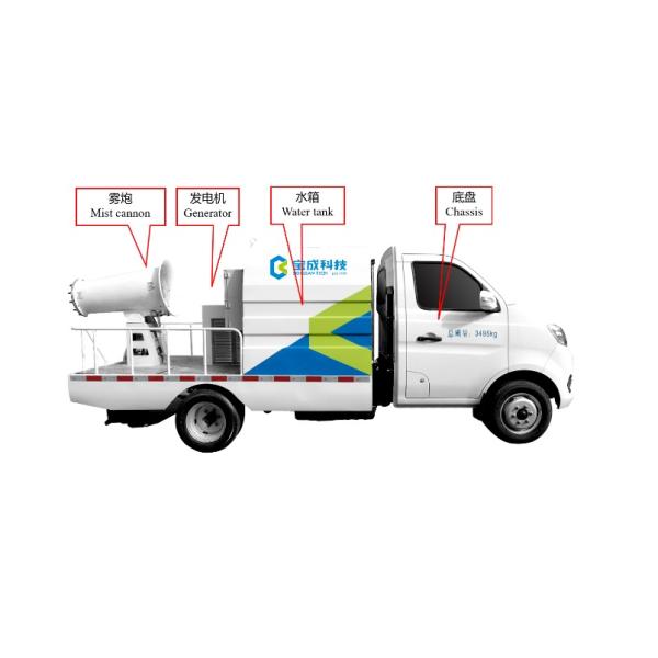 Reliable 4.5T 2100L Truck Mounted Mist Cannon Dust Control Water Truck