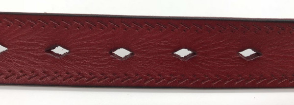 Brown/la correa de cuero sellada del color rojo, cuero de encargo ceñe la anchura de los 3.3cm