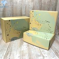 Sellado caliente grabado en relieve de la hoja de las cajas de regalo de la cartulina acanalada