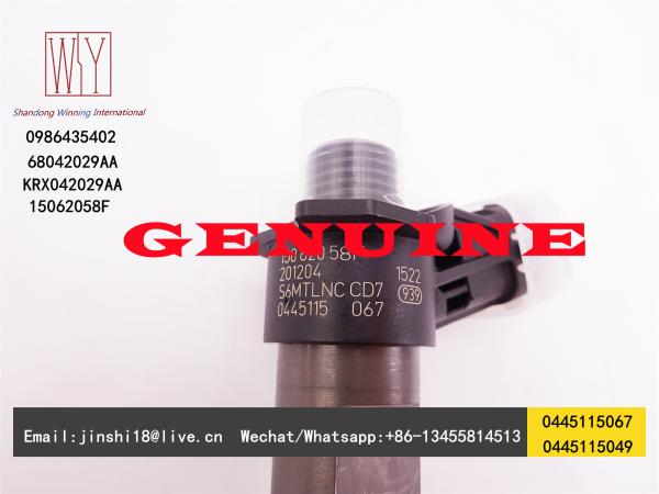 Bosch Genuine Piezo Fuel Injector 0445115067 0445115049 0986435402 for Chrysler Dodge Jeep 68042029AA 15062058F KRX04202