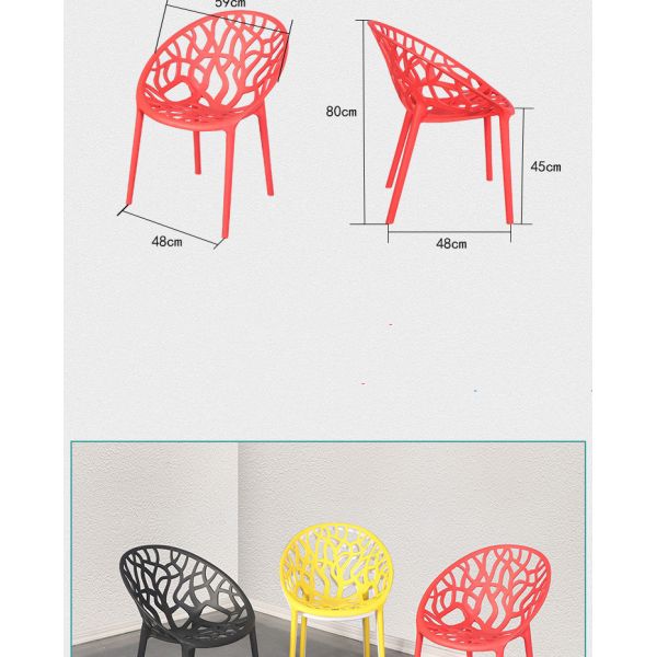 PP Plastic Stackable Dining Room Chairs Modern Leisure Garden 45x48x80cm