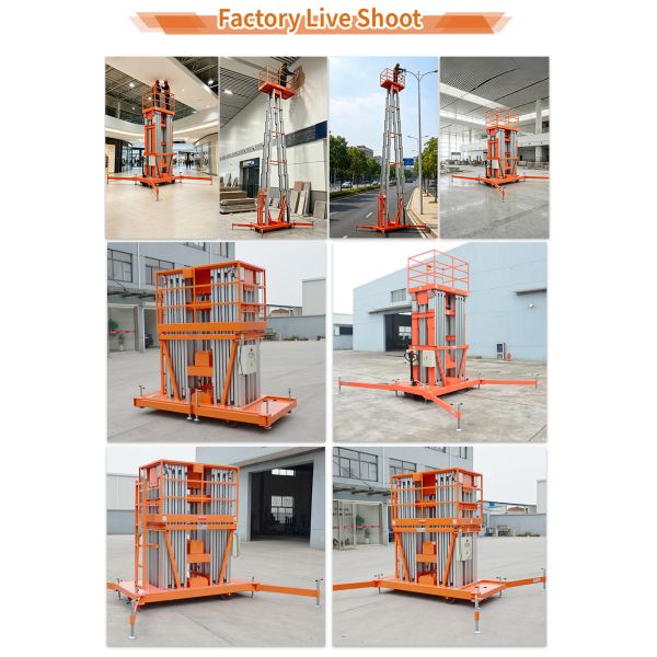 High Mobile 4 Vertical Mast Lift Order Picker 300kg 12m 14m 16m 18m For Hotel Lobby