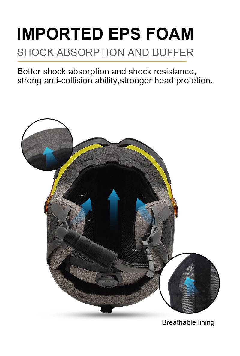 Adjustable Adult Winter Sports Helmet Featuring Head Protection Snowboard Skiing Safety Goggles Visor CE Certified