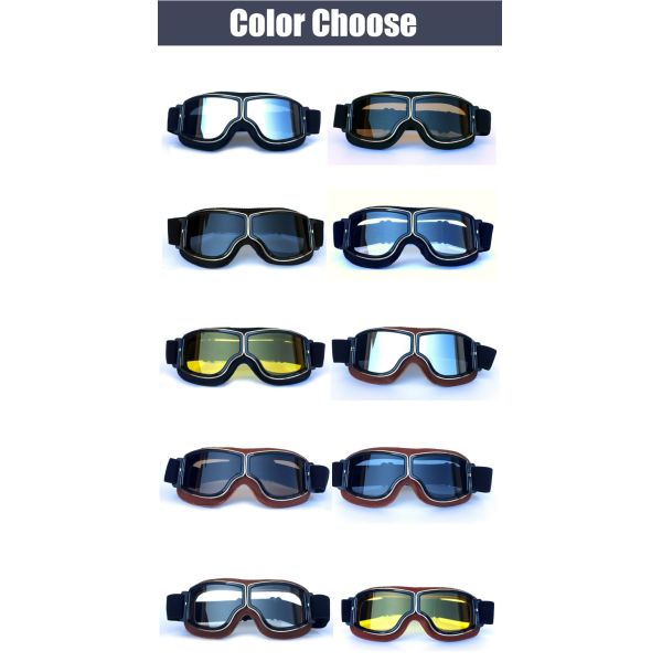 Customized Logo Accepted Metal Frame Vintage Motocross Goggles for Motorcycle Riding