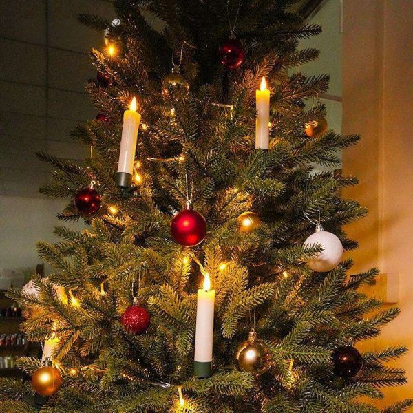 LED Taper Candle with 3D Flickering Glow and 10-Key Remote Control for Christmas Tree Decoration featuring 24-Hour Auto Timer