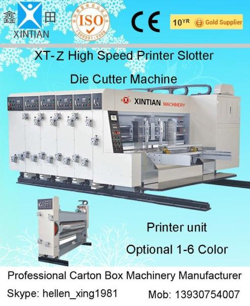 Automatic 4 Color Corrugated Box Printer Slotter Die Cutter Machine with Stacker