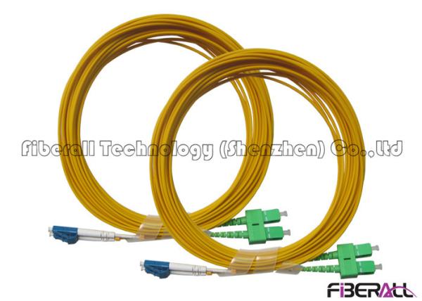 G652 Optical Fiber Jumper With Kevlar , LC To SC Single Mode Fiber Patch Cable