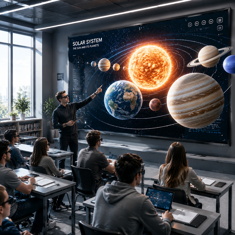 P2.5 Polarized 3D Video Wall for Immersive Education，3d animation led display。