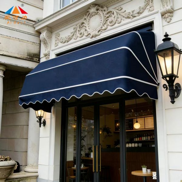 French-Style Modern Manual Aluminum Alloy Awning for Windowsills Balconies Trapezoidal Canopy Extendable Folding Telescopic