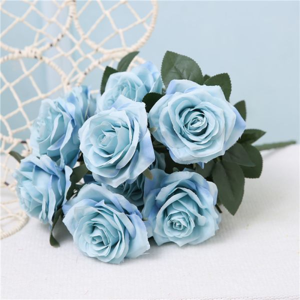 10 French style simulated rose bouquets, wedding decoration flowers, home decorations, simulated rose bouquets