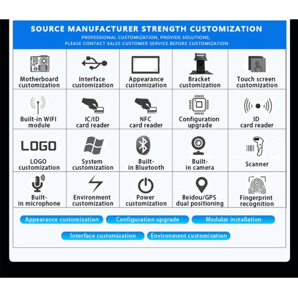 Капацитивный сенсорный экран 18,5 дюйма Промышленный планшетный компьютер с алюминиевым корпусом без вентилятора