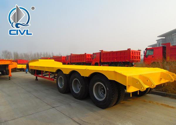 SINO TRUK Utility 3 Axles Semi Trailer Trucks / Flat Low Bed Trailer