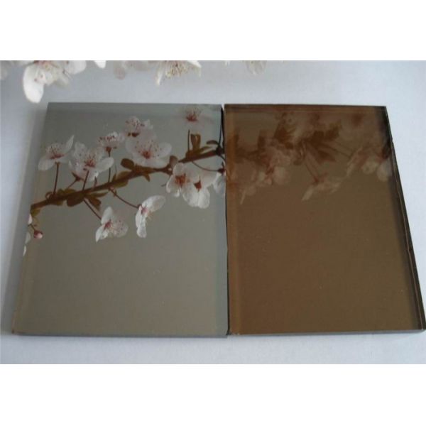 Flat / Curved Solar Reflective Glass 3mm - 12mm Thickness Brown Reflective Glass