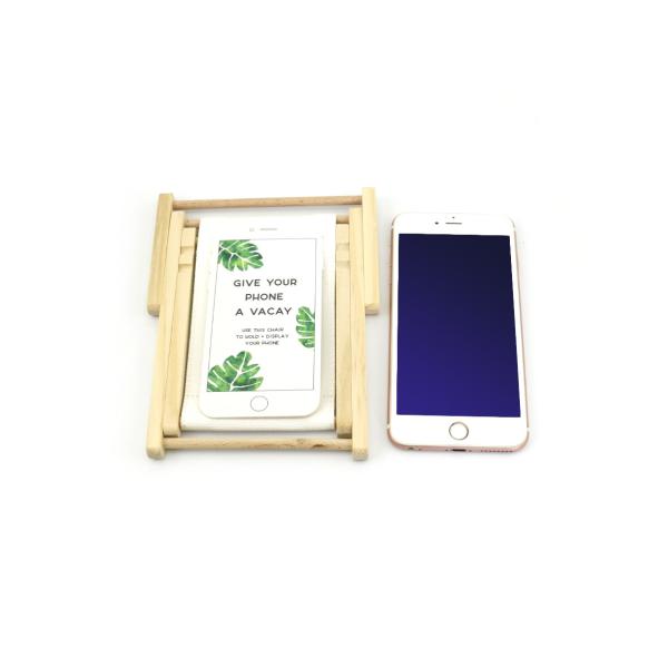 Phone holder wooden beach chair cellphone stand